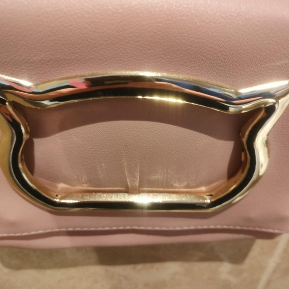 Kawaii pink shoulder bag with cat head outline - Picture 2 of 4